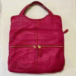 Fossil Women's Medium Burgundy Leather Designer Cross Body Bag Multiple Pockets